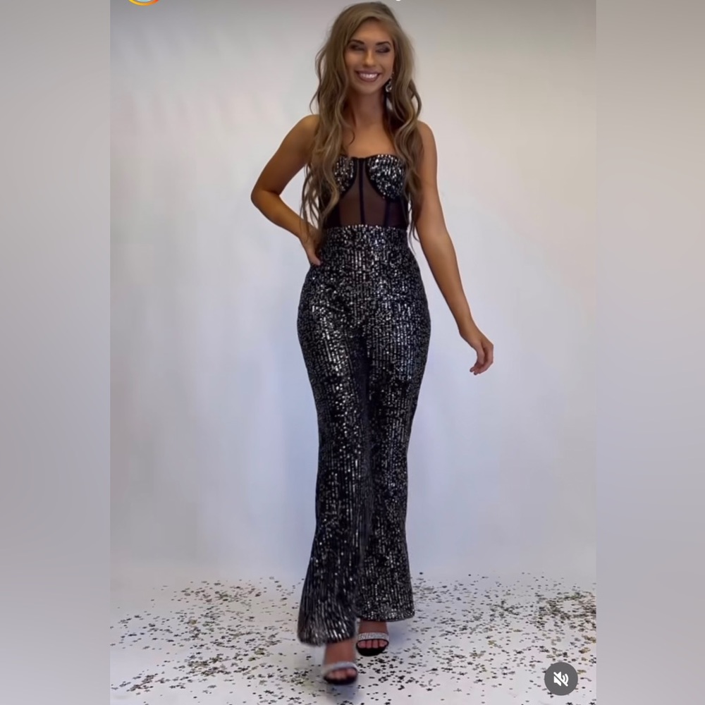 Black Sequin Jumpsuit